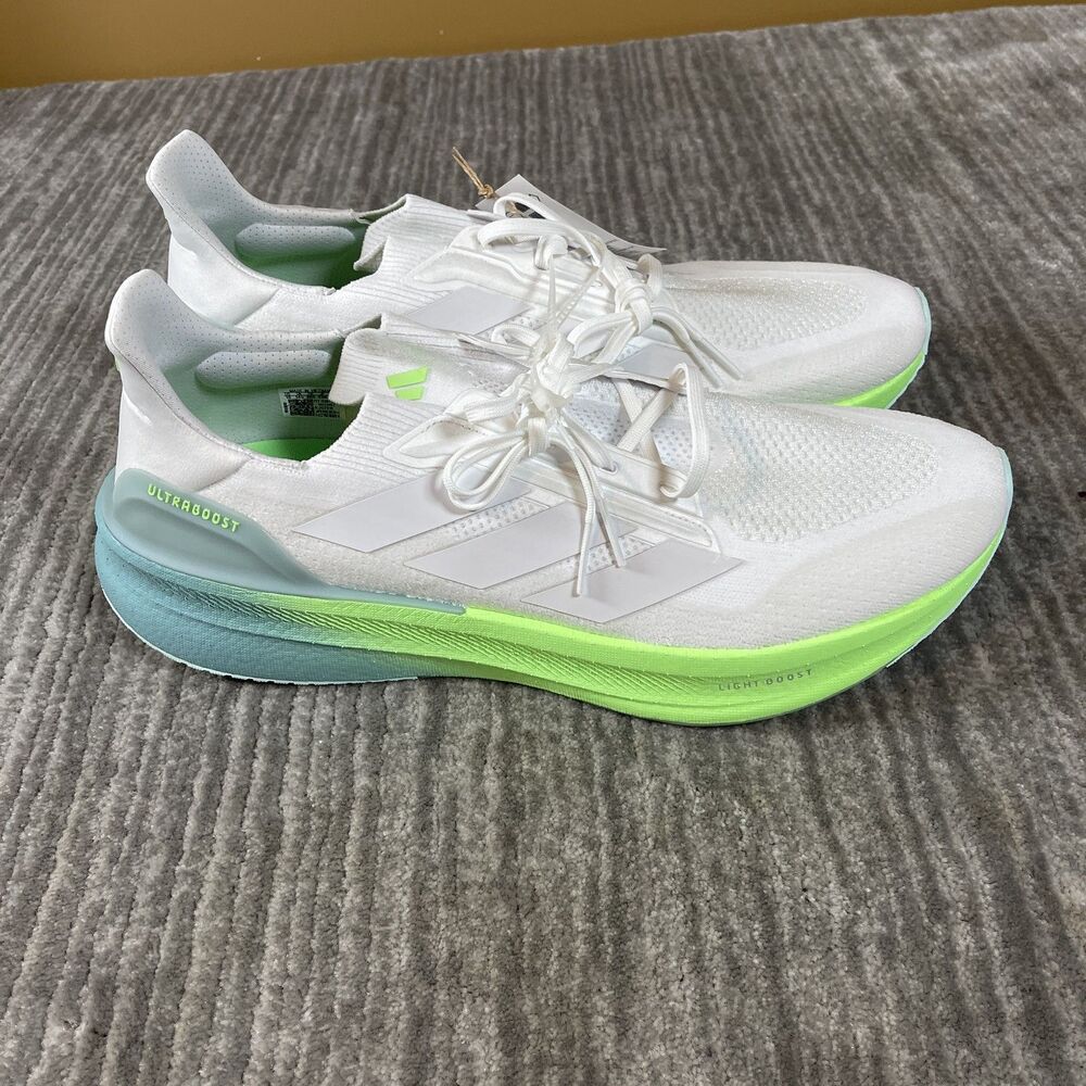 Adidas Ultraboost 5X Shoes Mens Size 15 White Green Running Sneakers JQ2919